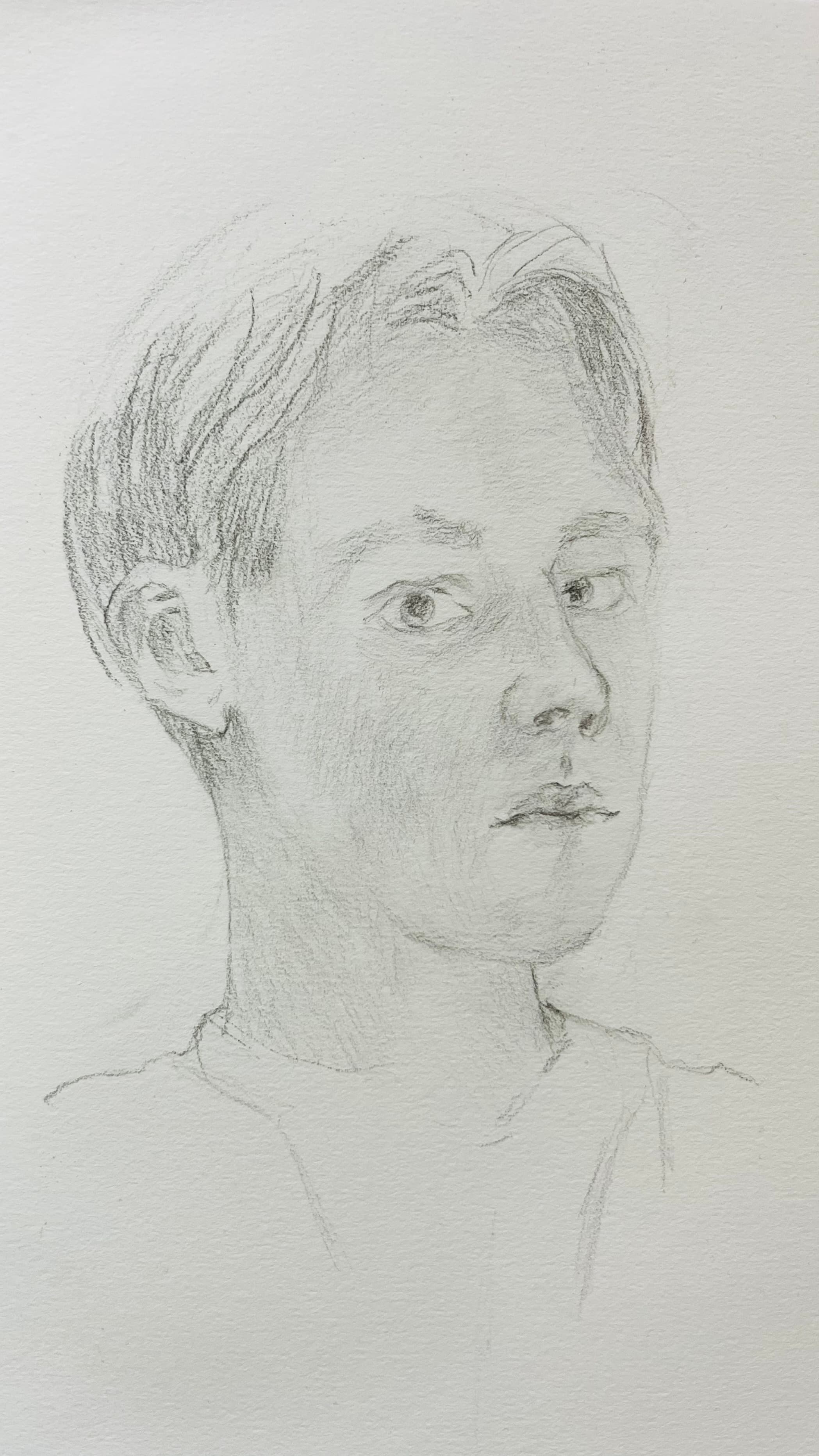 Self-Portrait, original graphite drawing on paper by Costa Belik