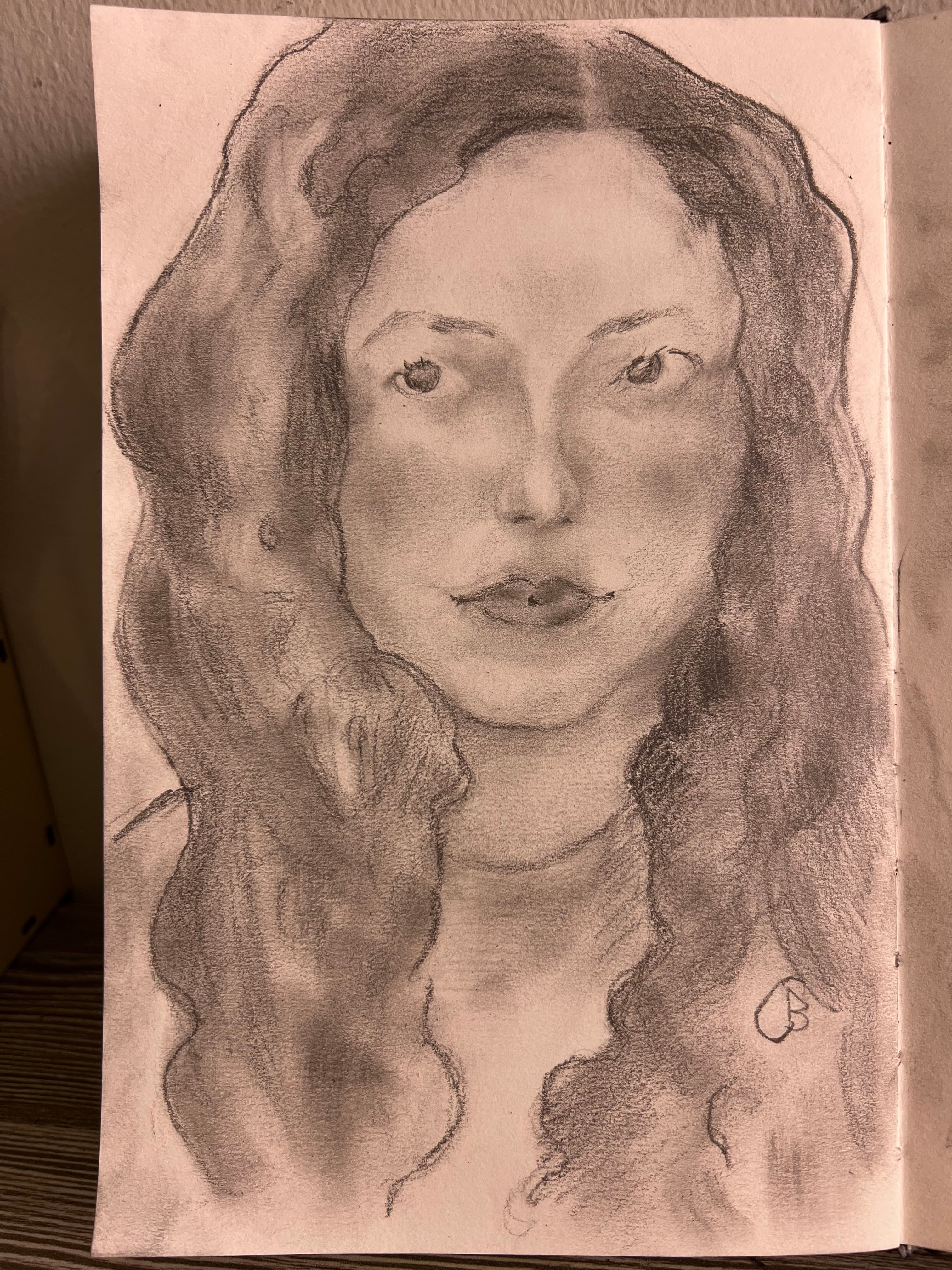 Portrait of Marion, original watercolor painting by Costa Belik