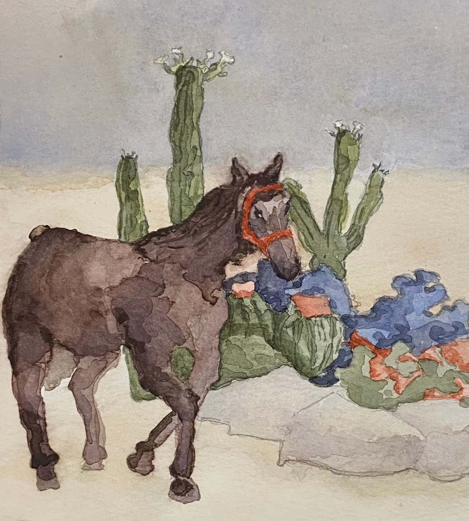 Inner oasis — Watercolour on paper by Costa Belik